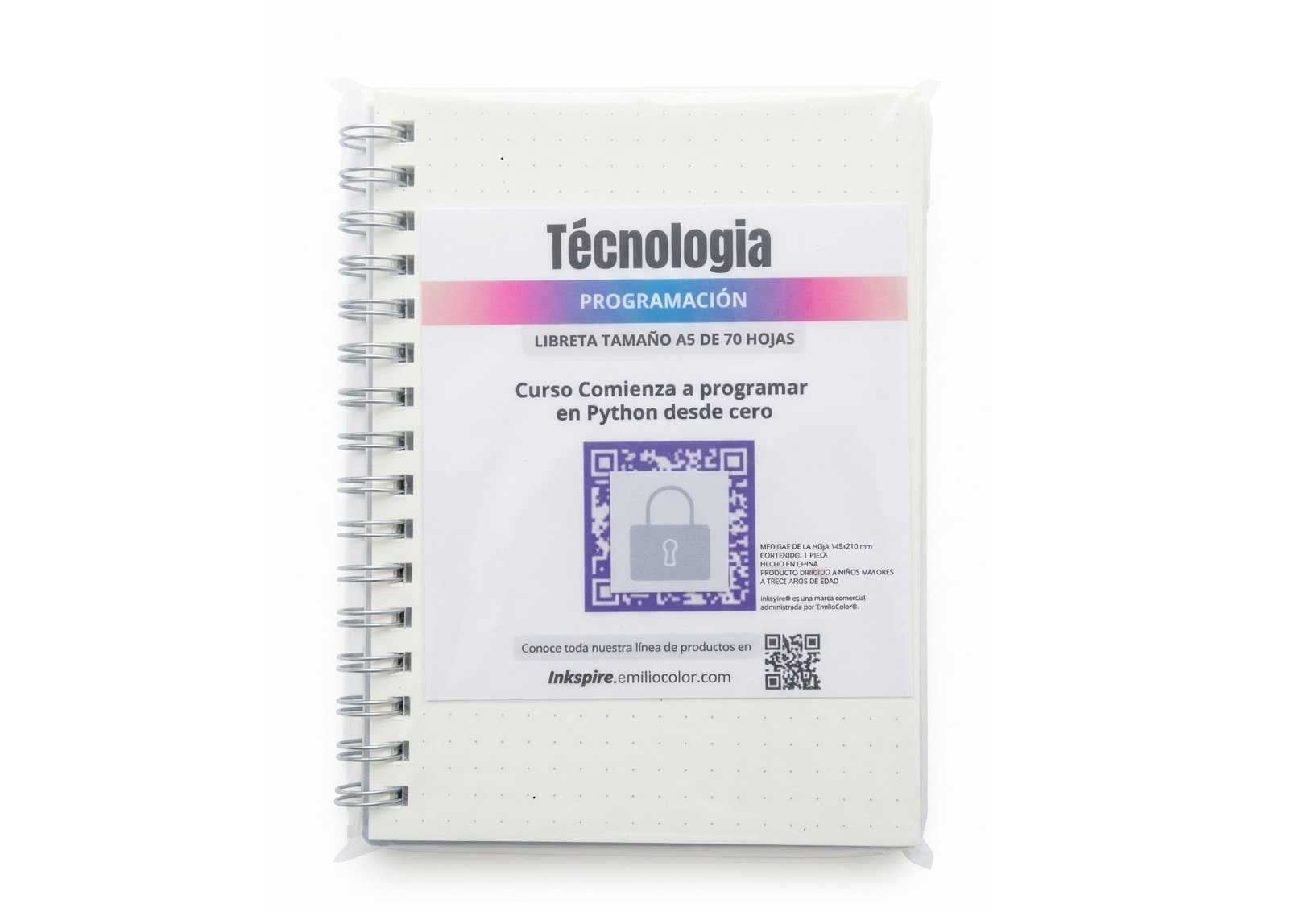 Libreta A6 variadas con curso de programación
