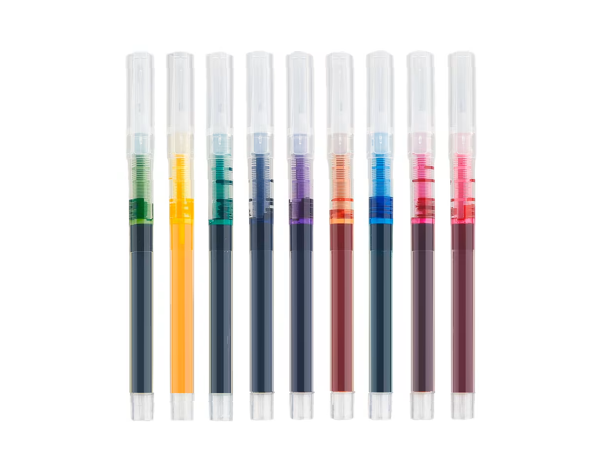9 estilógrafos de colores